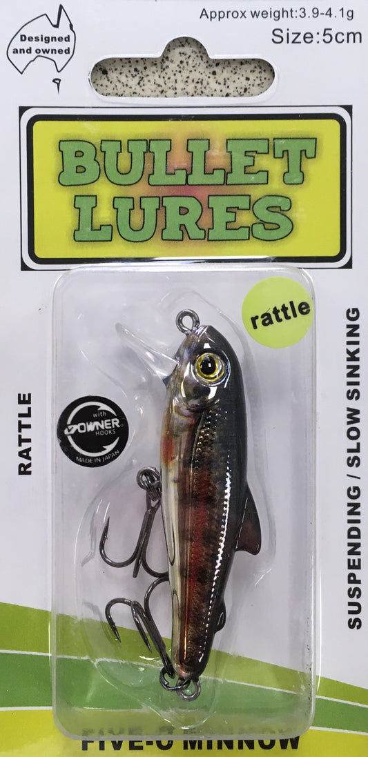 Bullet Lures Five-O Minnow Suspending + Rattling (Salmon Parr))