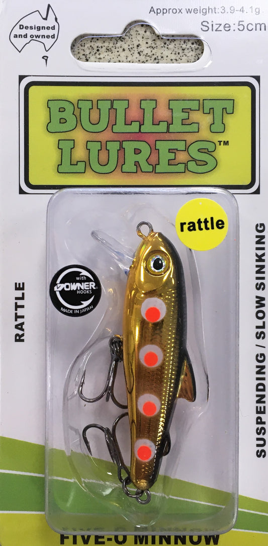 Bullet Lures Five-O Minnow Suspending + Rattling (Spawning Brown Trout))