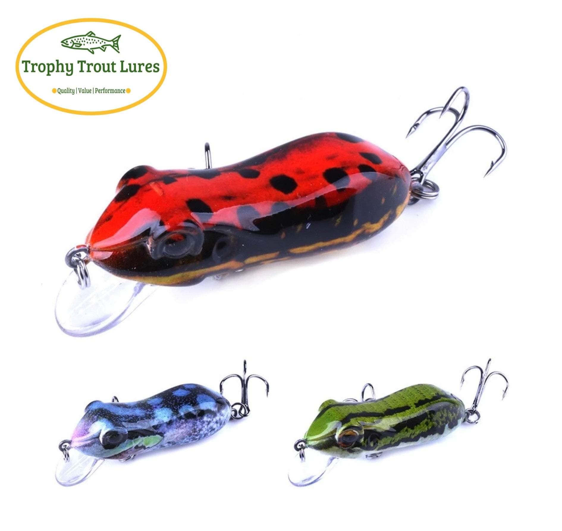 60mm 10g Hard Body Frog - Blue – Trophy Trout Lures and Fly Fishing