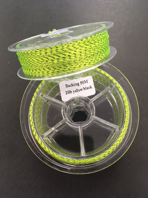 Hi Vis Braided Dacron Backing Line - 50m 20lb (Yellow & Black)